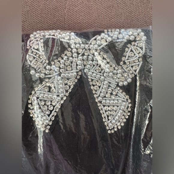 Hyacinth House bow patches faux wrap black dress size XL - Picture 10 of 10